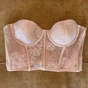 Fleur du Mal Lace Bustier Top Dusty Pink 34B